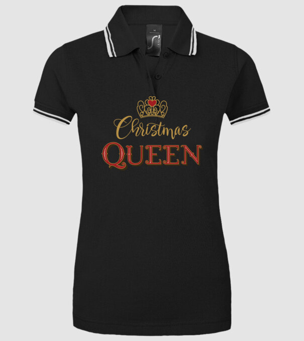 Christmas Queen model negru pe tricou