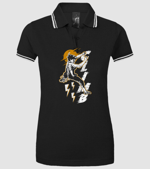 CLIMB retro model negru pe tricou