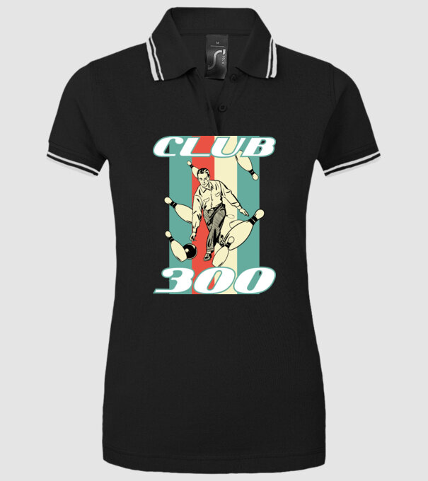 club300 model negru pe tricou