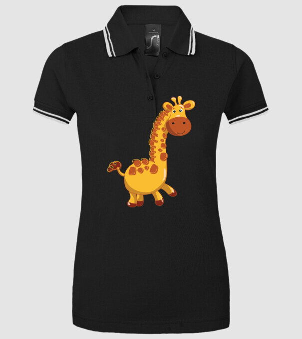 Cute giraffe model negru pe tricou