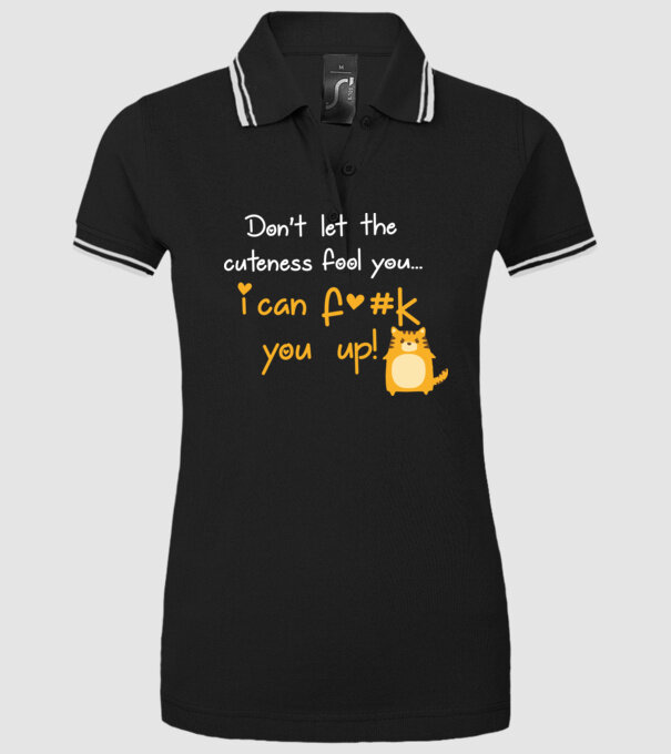 Cuteness model negru pe tricou