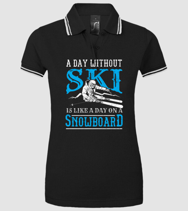 Day without SKI model negru pe tricou