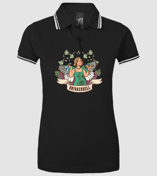 Drinkerbell model negru pe tricou
