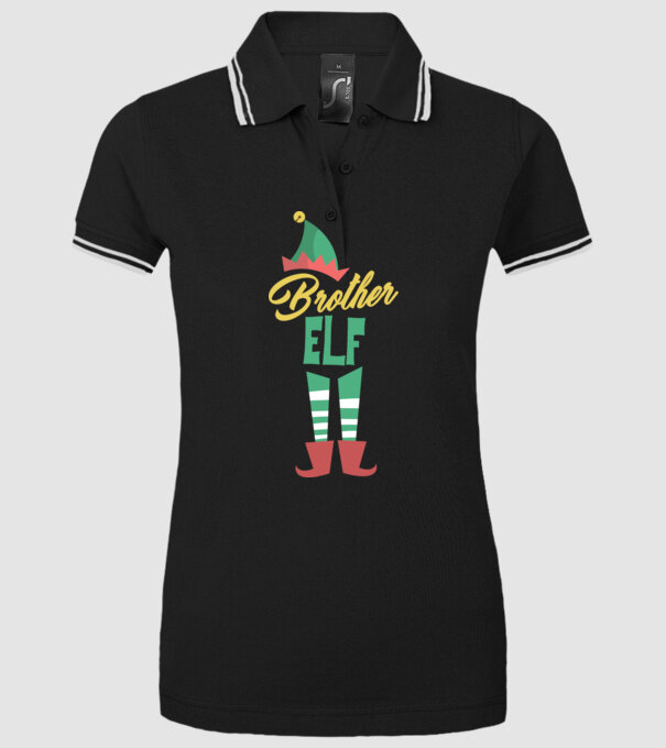 Elf family brother model negru pe tricou