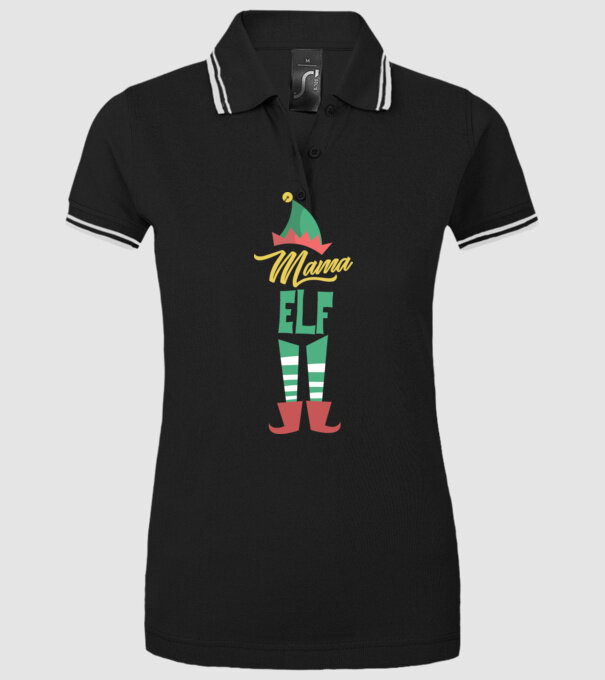 Elf family bunică model negru pe tricou