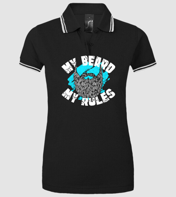 Barba mea, regulile mele (engleză) model negru pe tricou