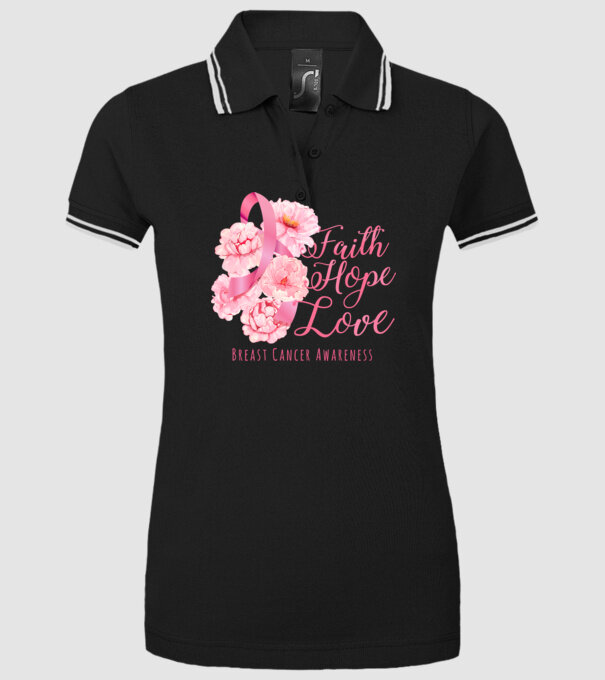 Faith hope love model negru pe tricou