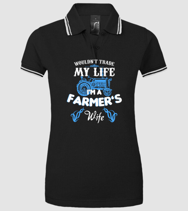 'Farmer''s wife' model negru pe tricou