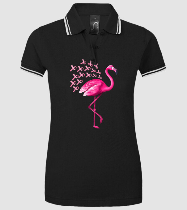 Flamingo pink model negru pe tricou