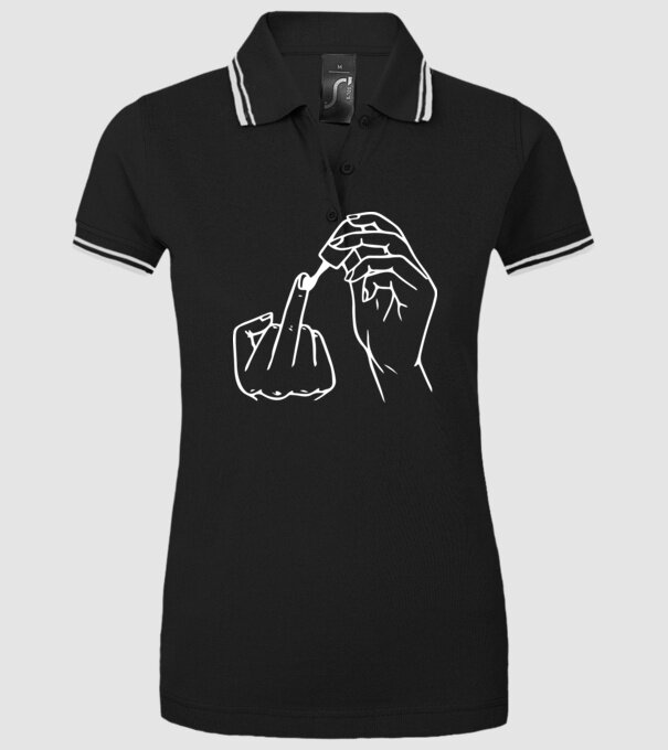 Nail polish Fuck U model negru pe tricou
