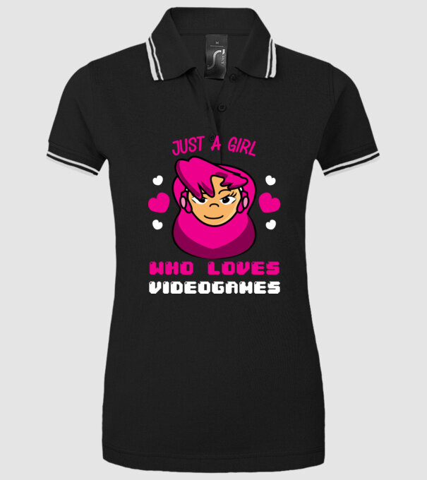 Girl Gamer model negru pe tricou