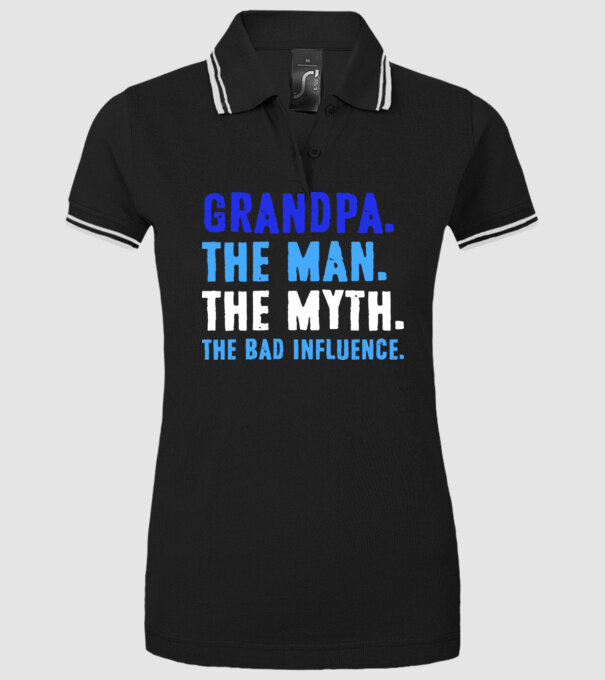 Grandpa, the bad influence model negru pe tricou