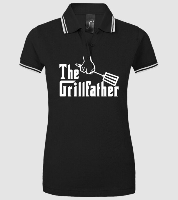 GrillFather model negru pe tricou