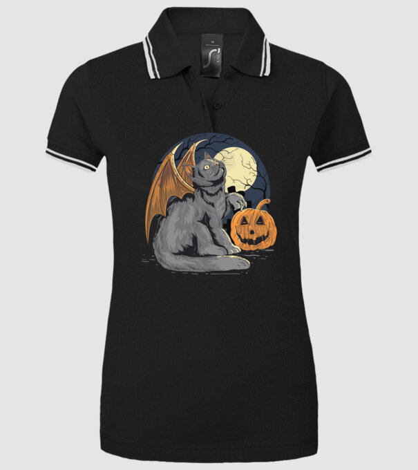 Halloween cica model negru pe tricou