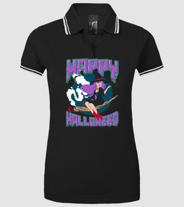 Happy Halloweed model negru pe tricou