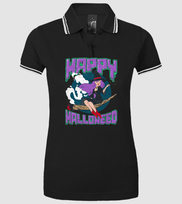 Happy Halloweed model negru pe tricou