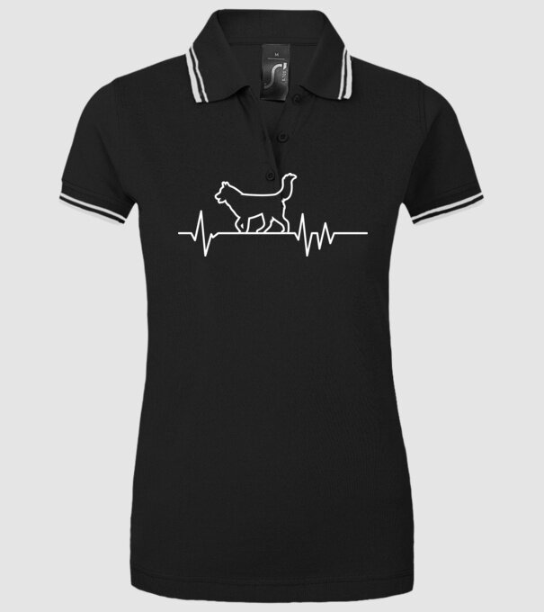 Heartbeat line Husky model negru pe tricou