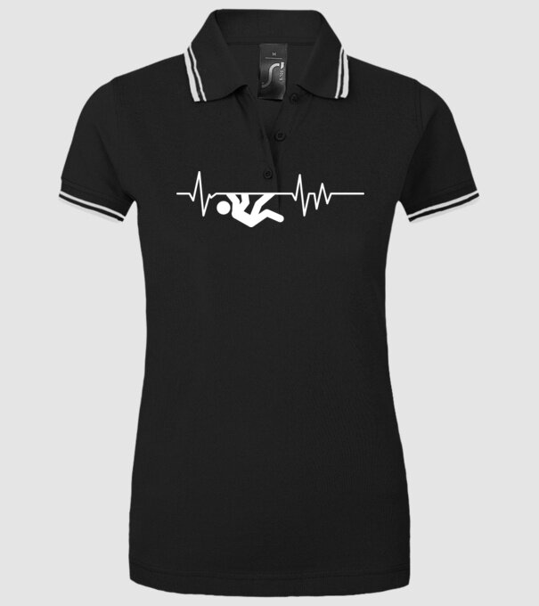 Heartbeat escaladare model negru pe tricou