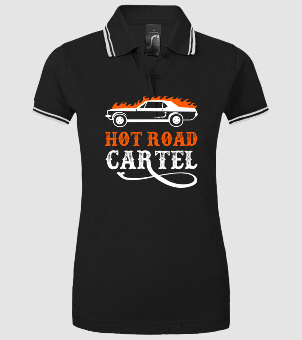 Hot road cartel model negru pe tricou
