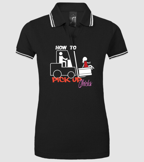 How to Pick up Chicks model negru pe tricou