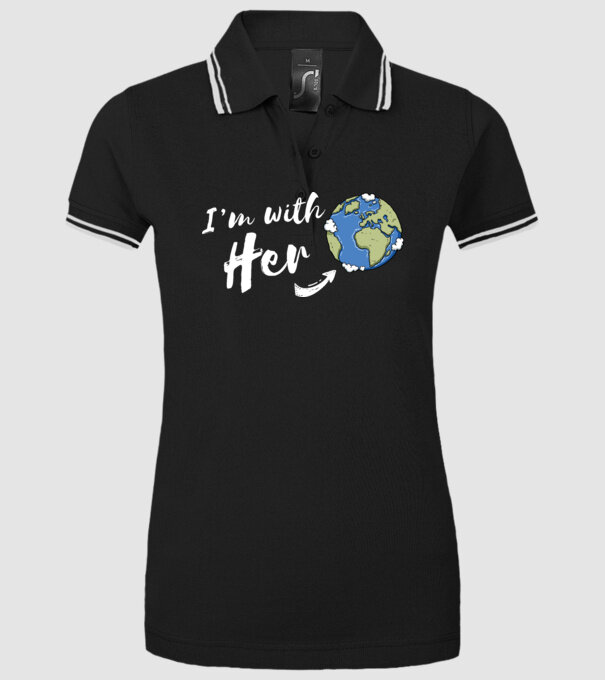 'i''m with her' model negru pe tricou