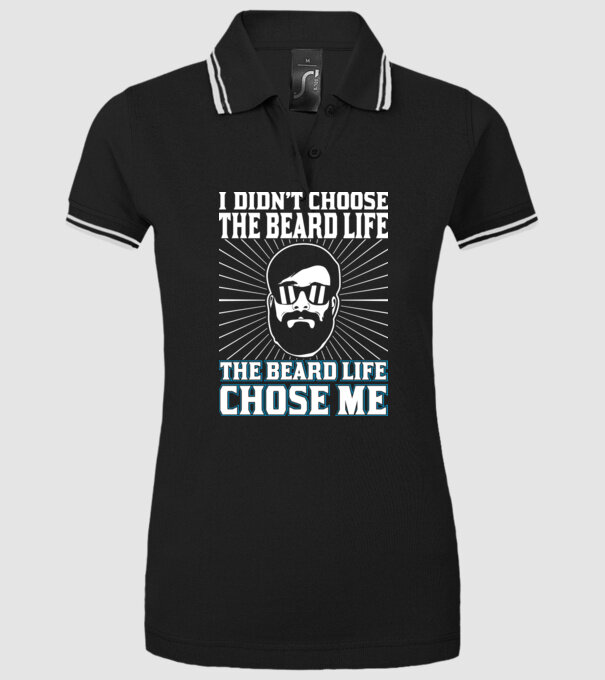 'I didn''t choose the beard life' model negru pe tricou