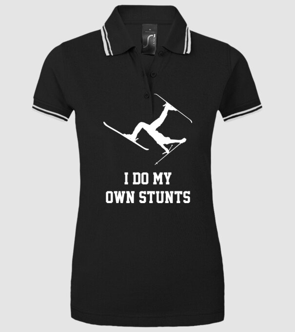 I do my own stunts model negru pe tricou