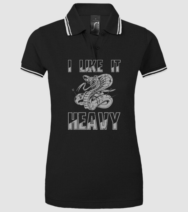 I like it heavy model negru pe tricou