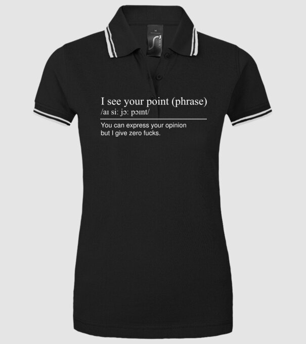 I see your point model negru pe tricou