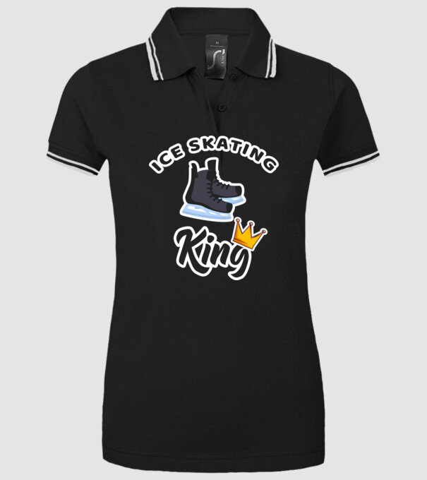 Ice skatin King model negru pe tricou