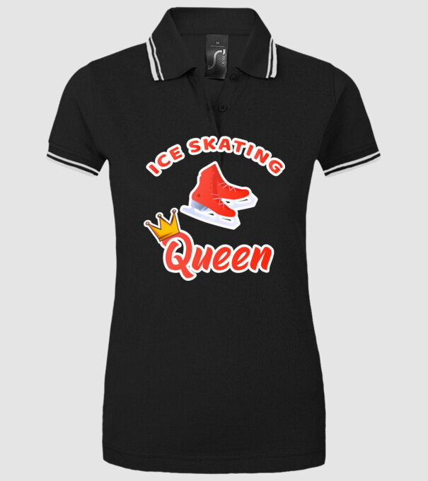 Ice skatin Queen model negru pe tricou