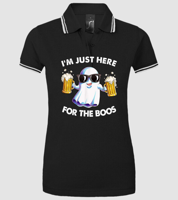 Im just here for the boos model negru pe tricou
