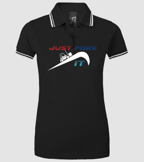Just Fork It model negru pe tricou