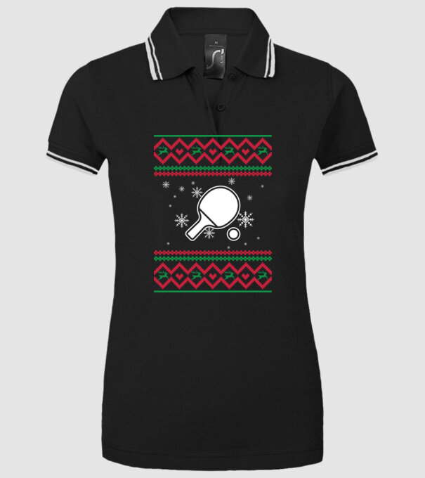 Model tricotat de Crăciun - tenis de masă model negru pe tricou