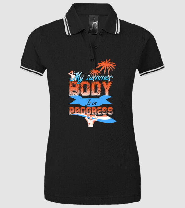 Mă pregătesc pentru vară model negru pe tricou