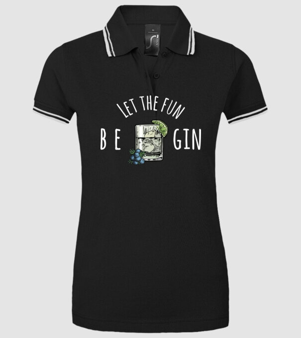 Let the fun be gin model negru pe tricou
