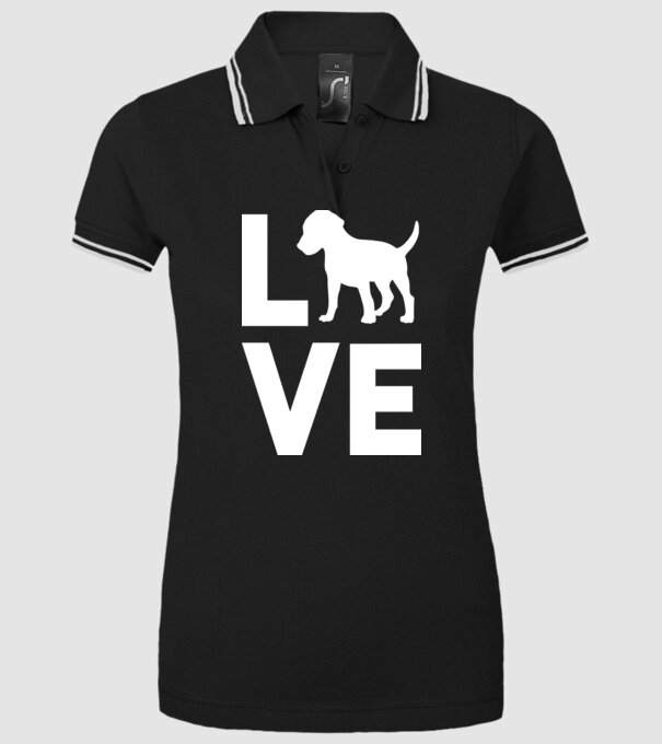 LOVE Beagle model negru pe tricou