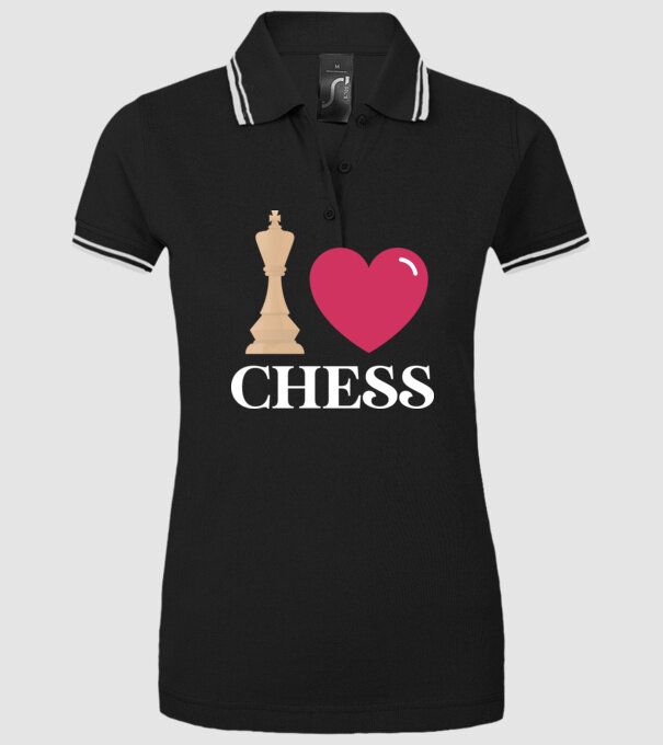 Love chess model negru pe tricou