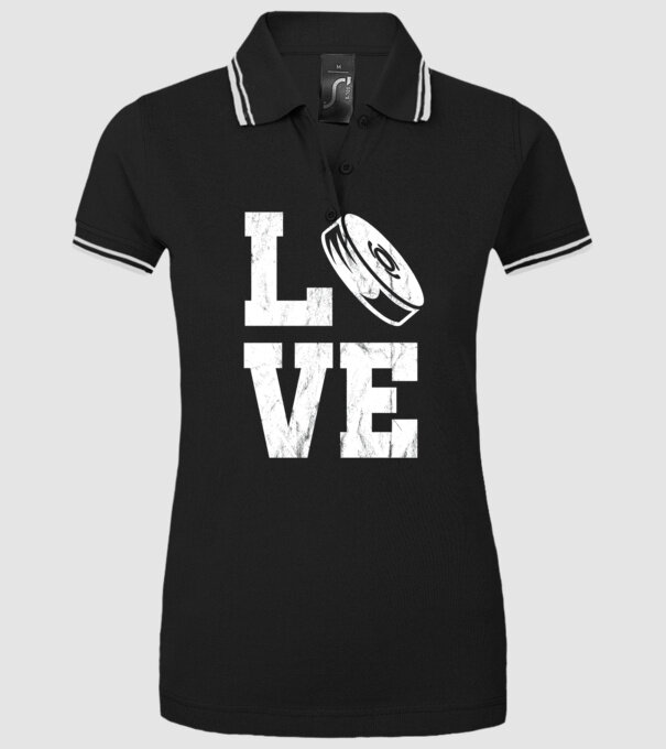 Love hockey model negru pe tricou