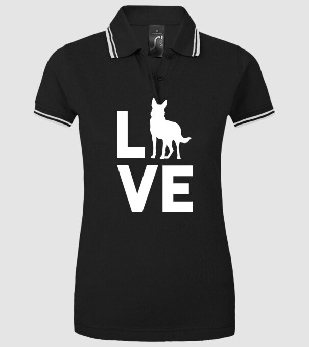 LOVE ciobănesc german model negru pe tricou