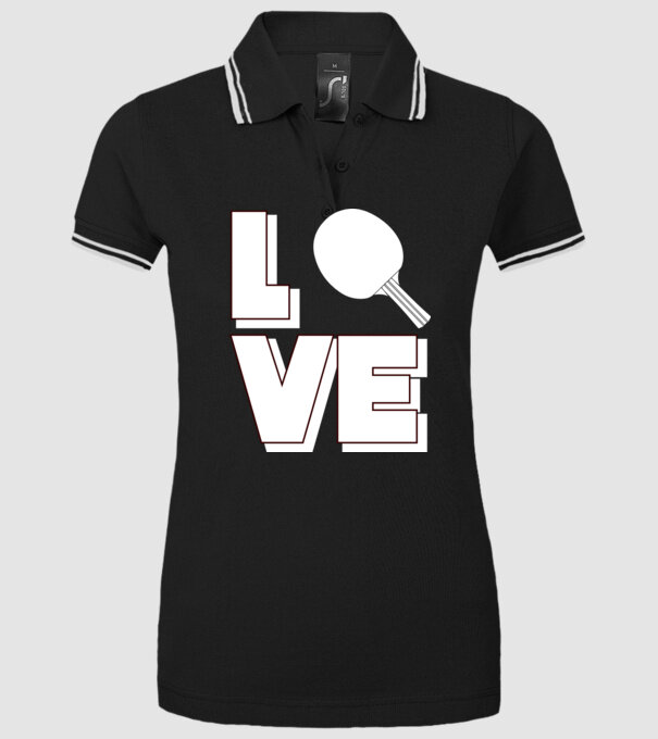 Love pingpong model negru pe tricou
