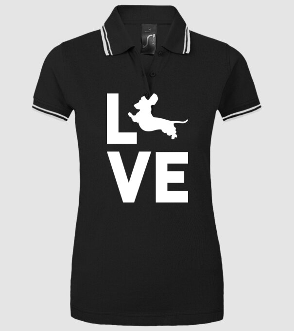 LOVE Teckel model negru pe tricou