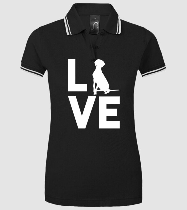 LOVE Vizsla model negru pe tricou