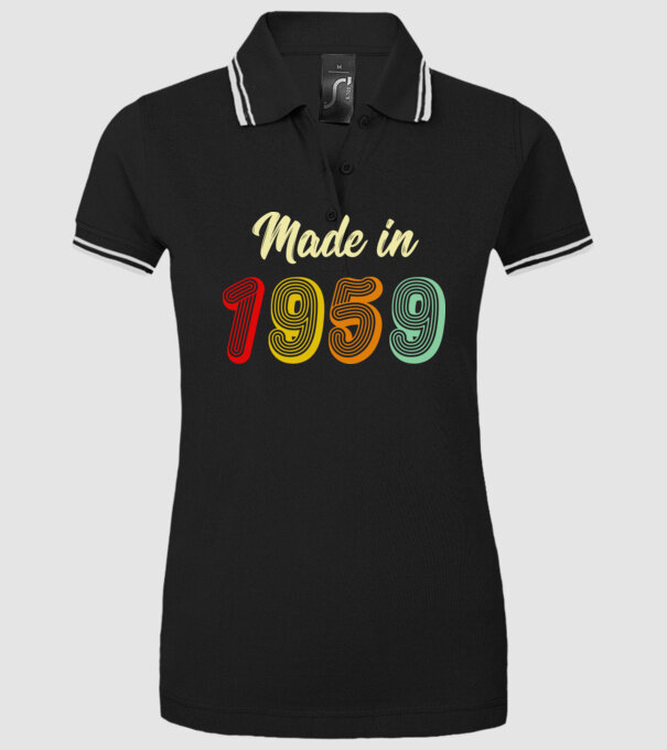 made in 1959 retro model negru pe tricou