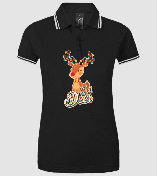 Oh deer model negru pe tricou