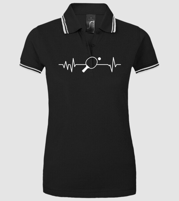 Ping pong ekg model negru pe tricou