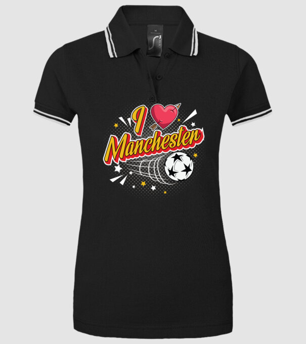 Popart Manchester model negru pe tricou