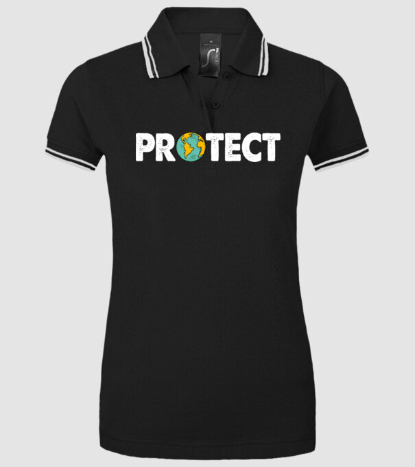 Protect earth model negru pe tricou