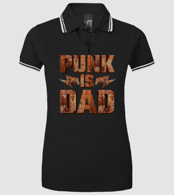 PUNK IS DAD model negru pe tricou