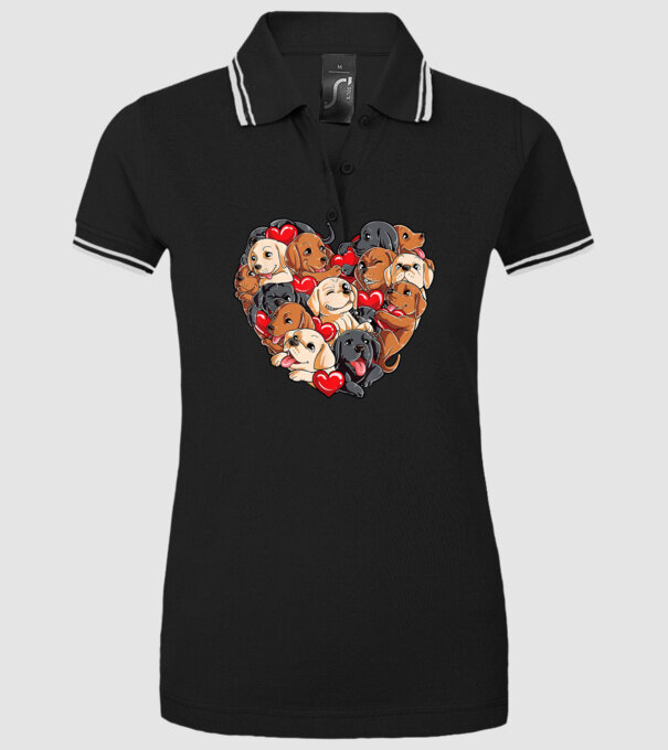 Puppy Heart model negru pe tricou